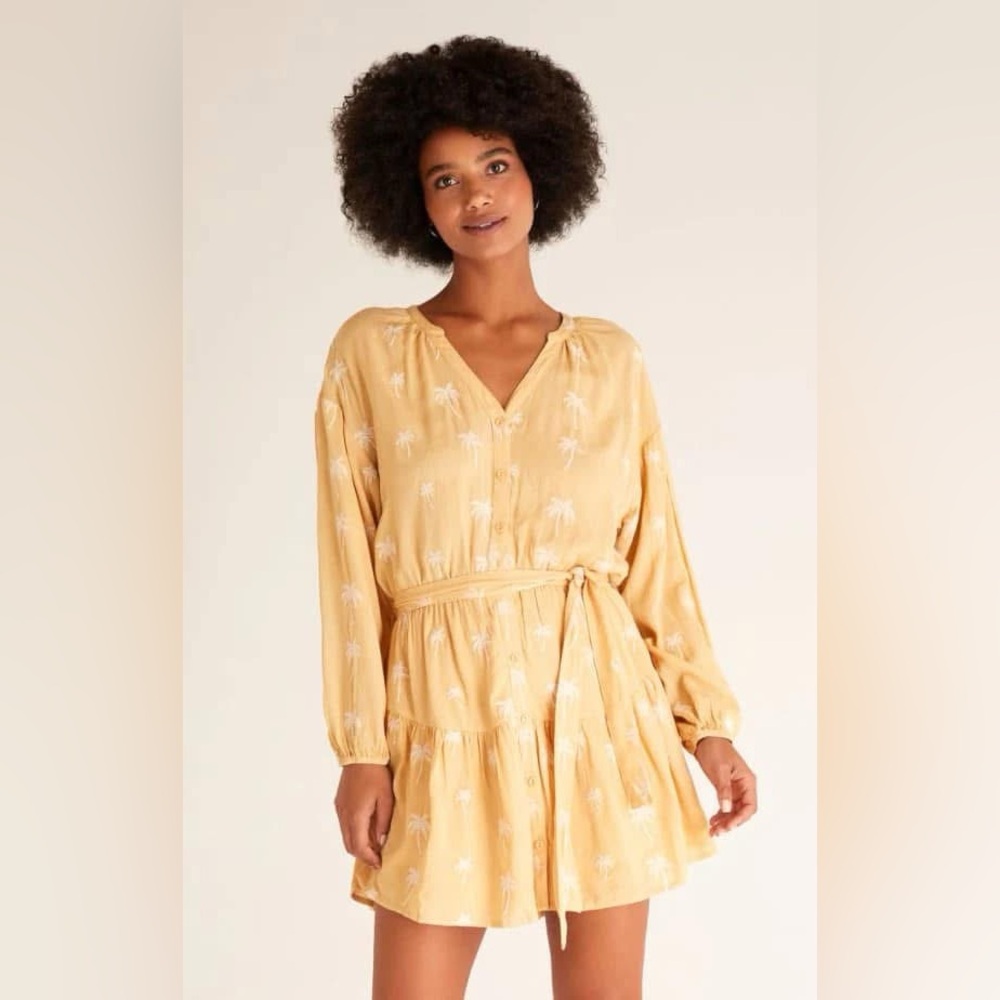 Z Supply easy to love dress golden yellow longsleeve mini - NWT